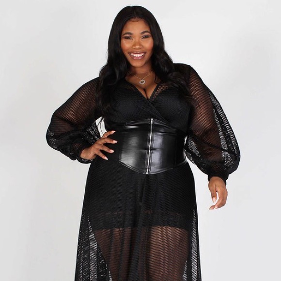 Sheer/Mesh Corset Maxi Dress - Picture 3 of 4